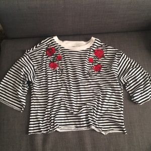 H&M embroidered crop